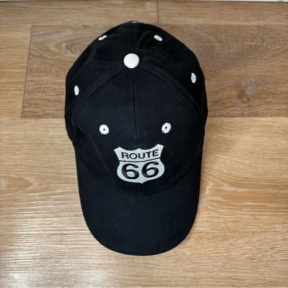 Route 66 Embroidered Black Adjustable Hat - Picture 2 of 11